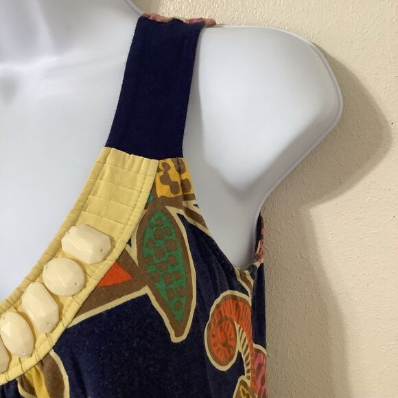 Boden Artsy Bohemian Hippie Graphic Floral Embellished Coloful Blouse Sz 4 - Picture 5 of 11